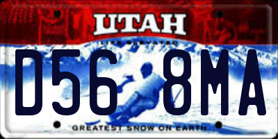 UT license plate D568MA