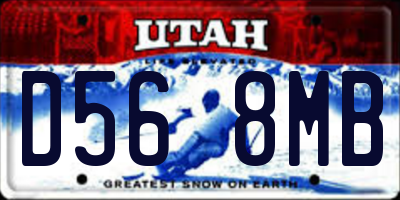 UT license plate D568MB