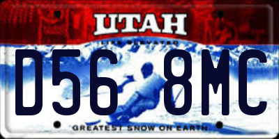 UT license plate D568MC