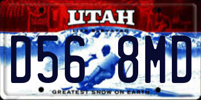 UT license plate D568MD