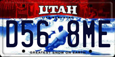 UT license plate D568ME