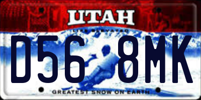 UT license plate D568MK