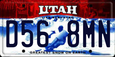 UT license plate D568MN