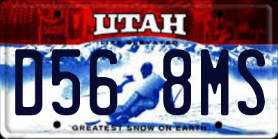 UT license plate D568MS