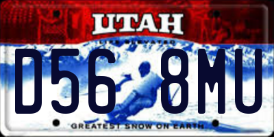UT license plate D568MU