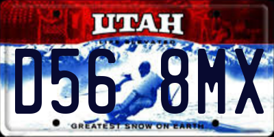 UT license plate D568MX