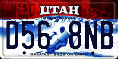 UT license plate D568NB