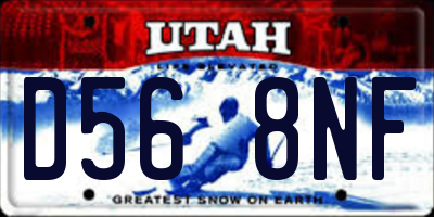 UT license plate D568NF