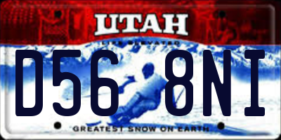 UT license plate D568NI