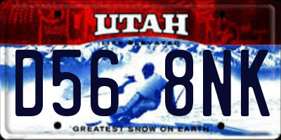 UT license plate D568NK