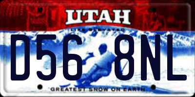 UT license plate D568NL