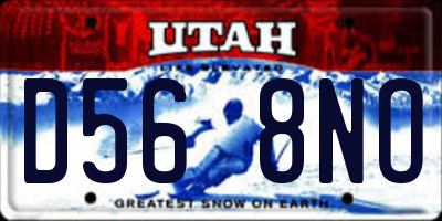 UT license plate D568NO