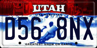 UT license plate D568NX