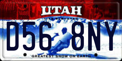 UT license plate D568NY