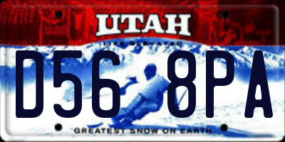 UT license plate D568PA