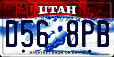 UT license plate D568PB