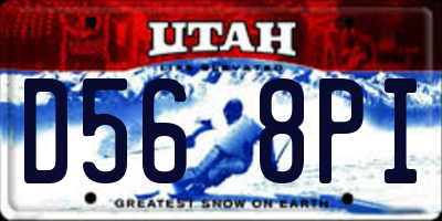 UT license plate D568PI