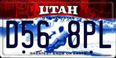 UT license plate D568PL