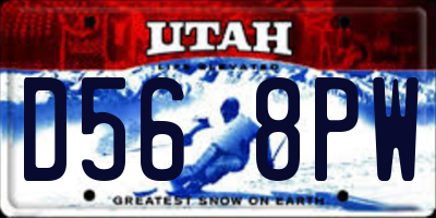 UT license plate D568PW