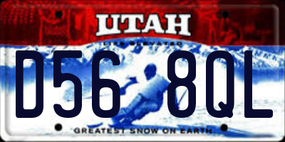 UT license plate D568QL