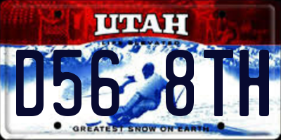 UT license plate D568TH
