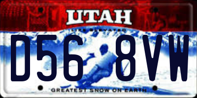 UT license plate D568VW