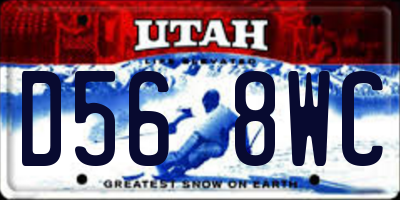 UT license plate D568WC