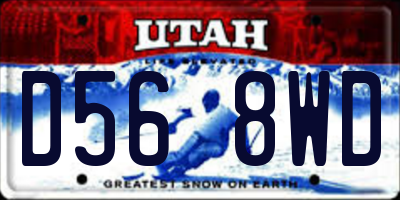 UT license plate D568WD