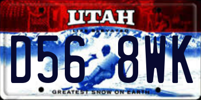 UT license plate D568WK