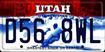 UT license plate D568WL