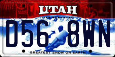 UT license plate D568WN