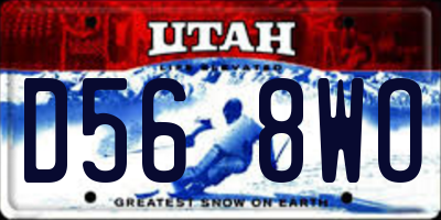 UT license plate D568WO