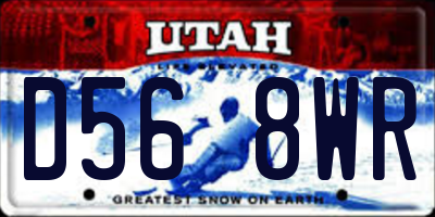 UT license plate D568WR