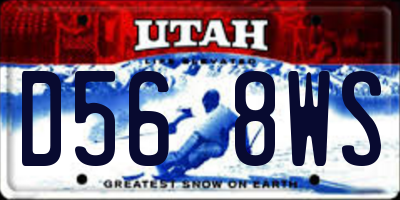 UT license plate D568WS