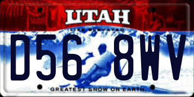 UT license plate D568WV