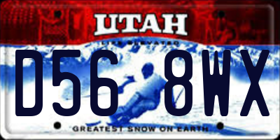 UT license plate D568WX