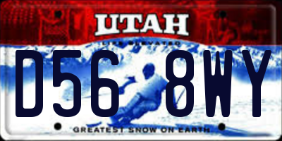UT license plate D568WY