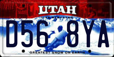 UT license plate D568YA