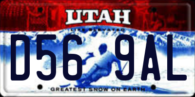 UT license plate D569AL