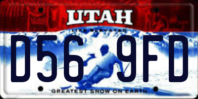 UT license plate D569FD