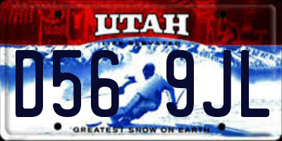 UT license plate D569JL