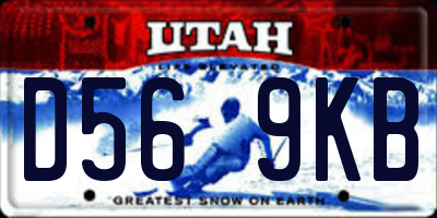 UT license plate D569KB