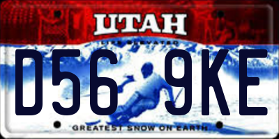 UT license plate D569KE