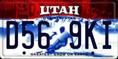 UT license plate D569KI