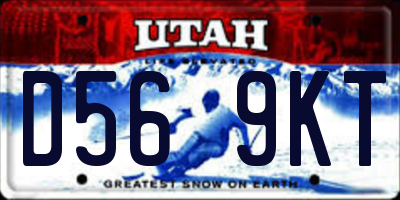 UT license plate D569KT