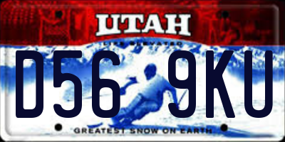 UT license plate D569KU