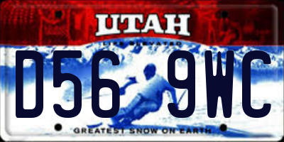 UT license plate D569WC