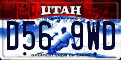 UT license plate D569WD
