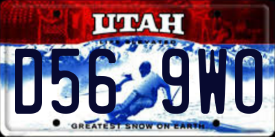 UT license plate D569WO