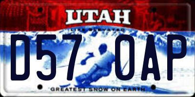 UT license plate D570AP